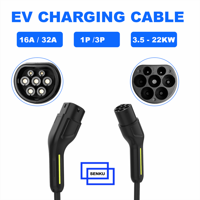 Type 2 To Type 2 10M Ev Charging Cable